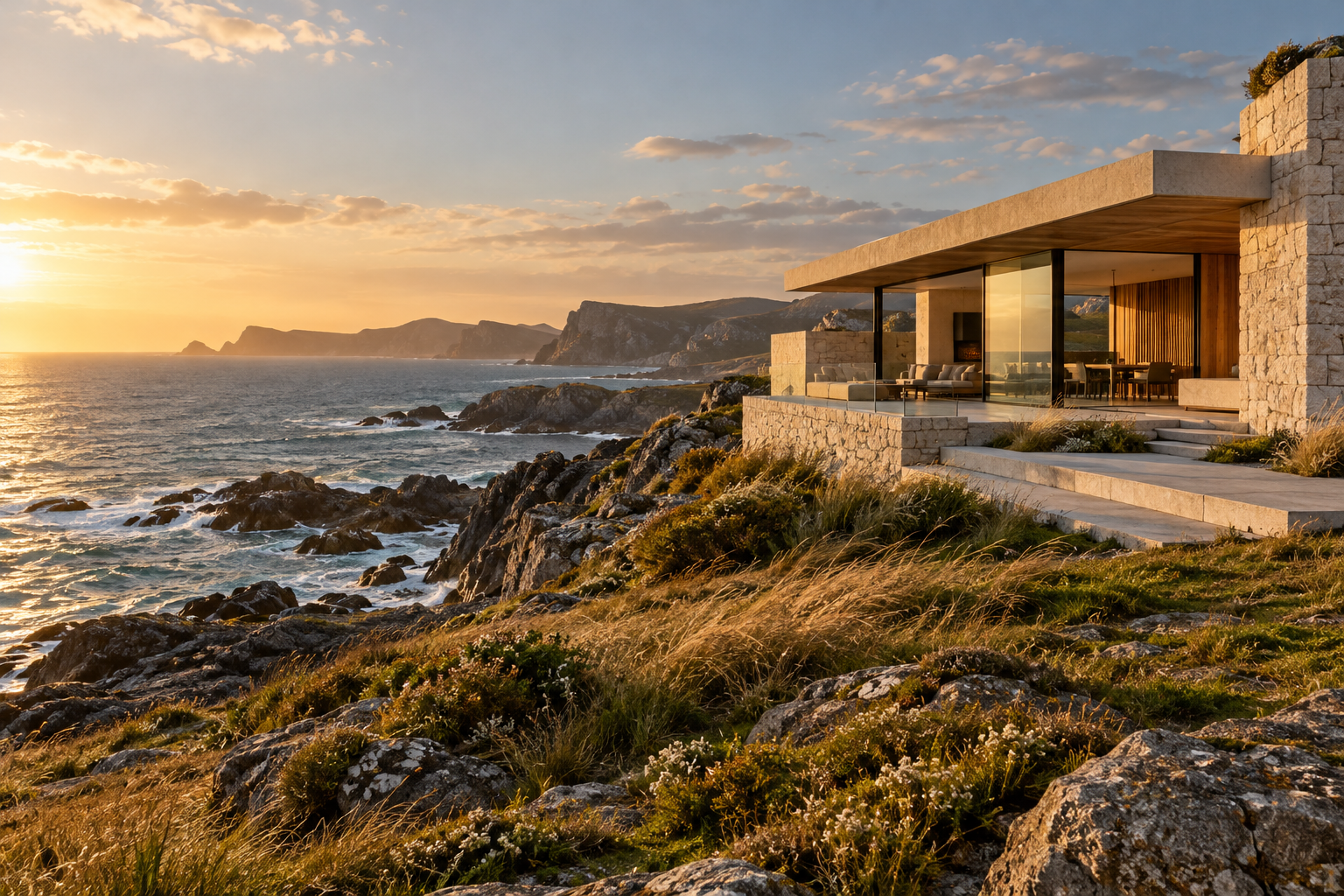 AI-generated coastal architectural concept